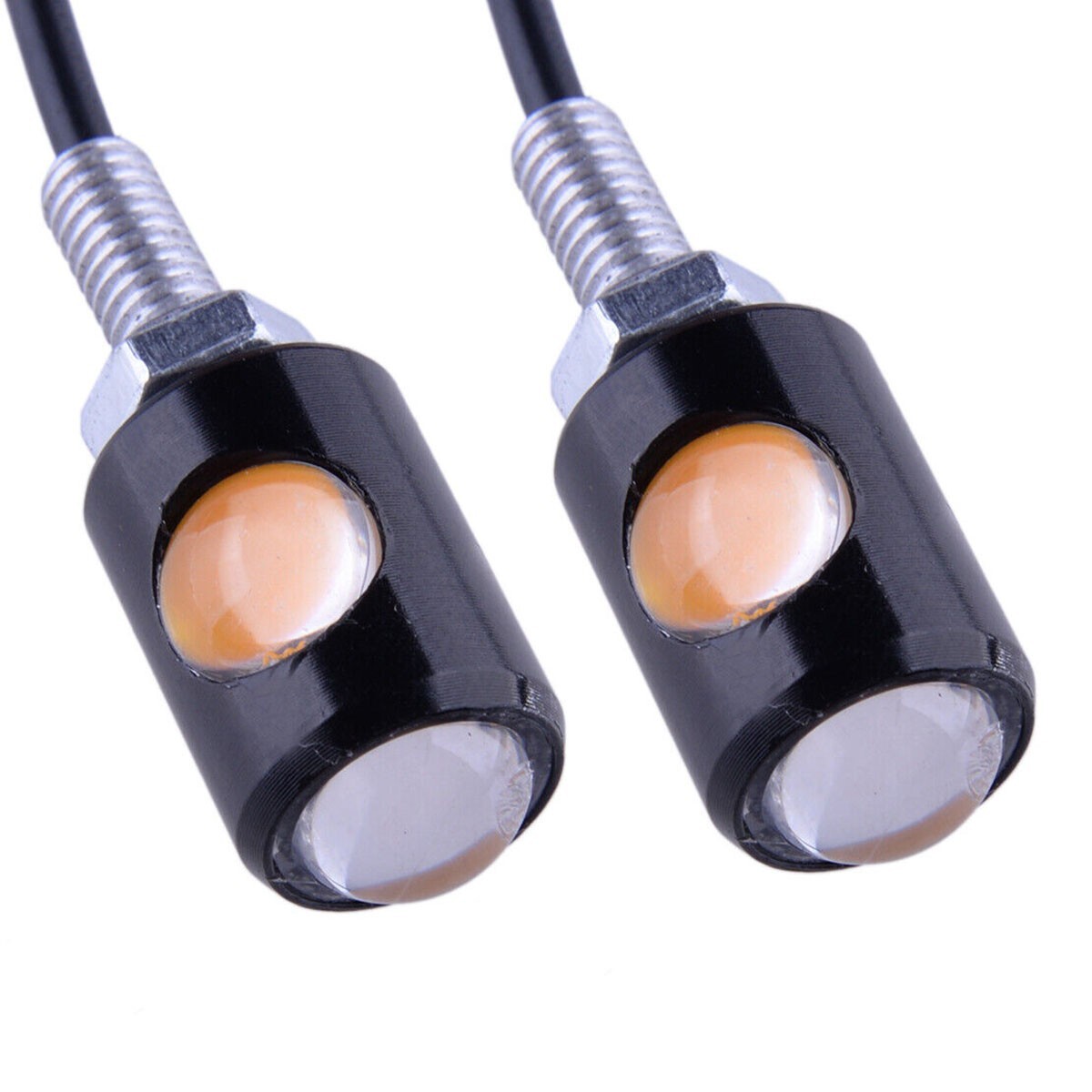 4X Universal Motorcycle Mini LED Turn Signals Indicator Amber Blinker Light Lamp