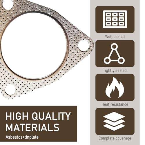 Pack-2 Car 3 Bolt 2.48" ID Exhaust Pipe Interface Gasket, Multifunctional