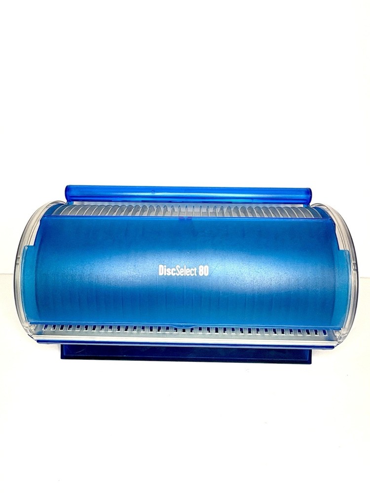 DiscSelect 80 by Discgear Blue CD's DVD's Storage Case w/ Handle & Index ROMdex
