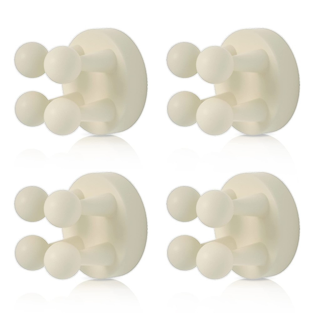4 pcs Silicone Toothbrush Holder Multi-Function Hook Waterproof self Adhesive...