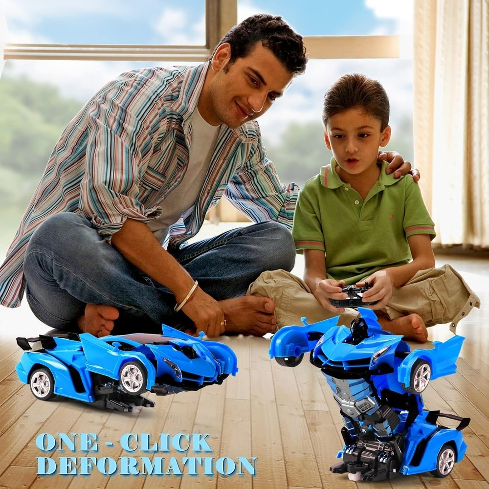 Coche teledirigido Dolanus, robot transformable, color azul
