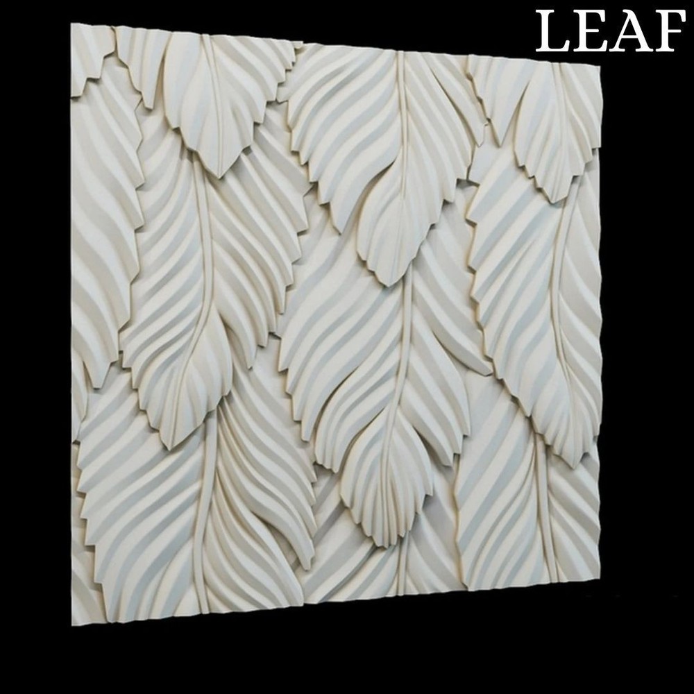 Mold For 3D Panel LEAF Molds Plaster Wall Art Decor ABS Plastic Form