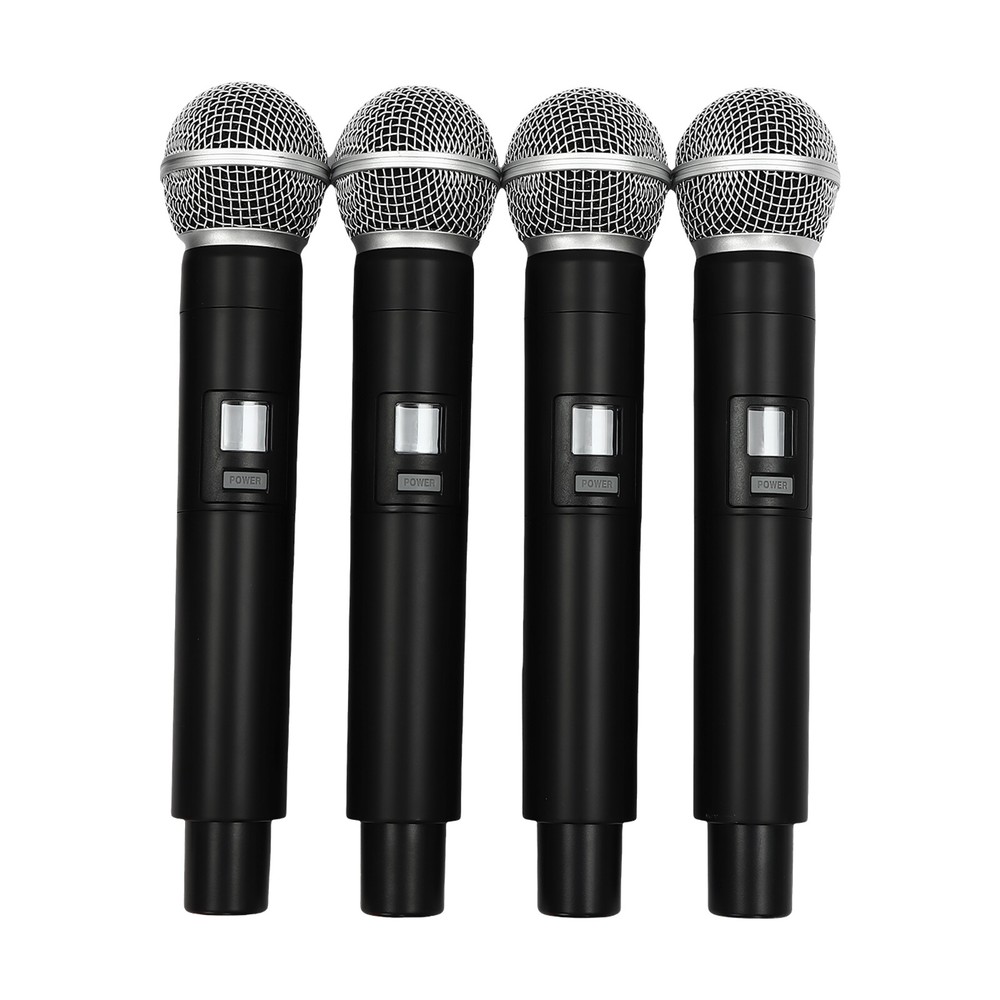 4 Channel Wireless Microphone System Pro Audio UHF Handheld Dynamic Mic Party