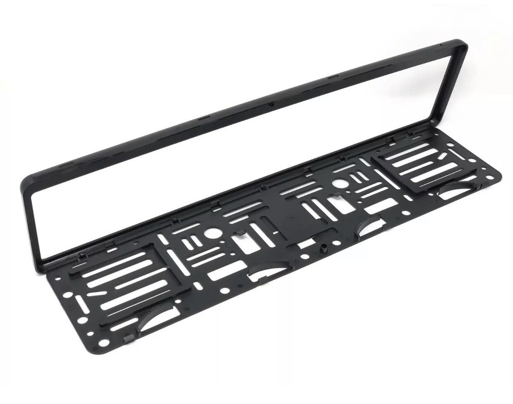 Black European Size License Plate Frame Holder