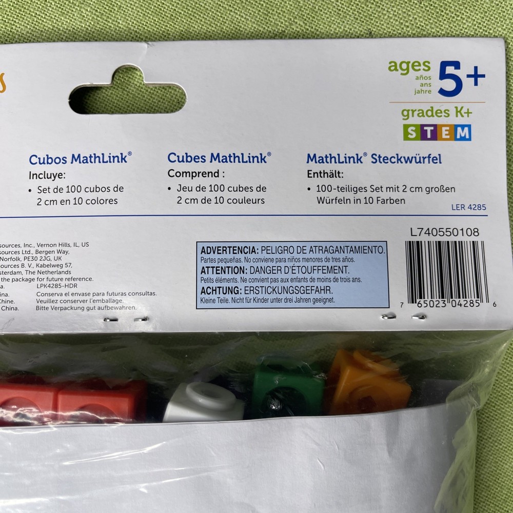 Learning Resources MathLink Cubes 100 Pcs Counting Homeschool Aid