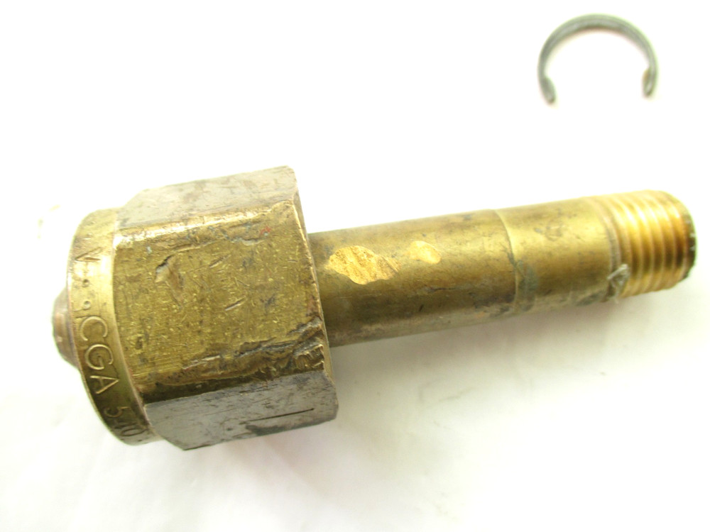 CGA 540 Regulator Replacement 3" Stem Nipple and Nut