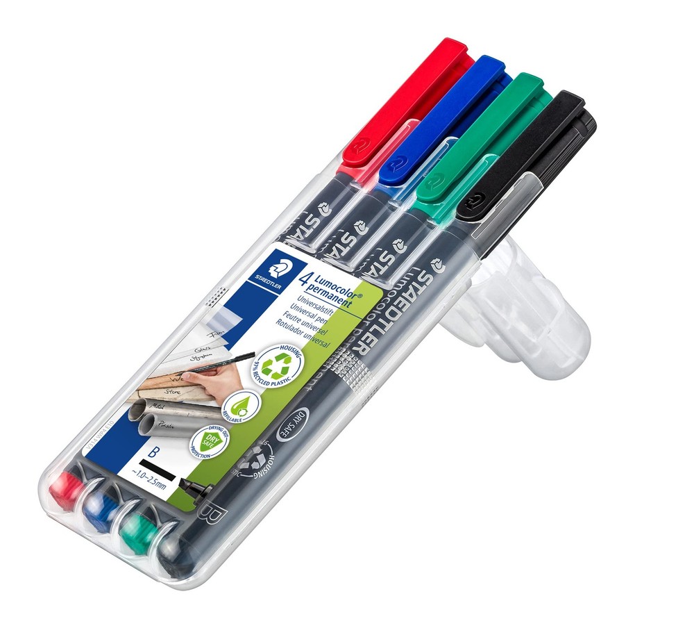 4 PCS Lumocolor Universal Pen Broad Chisel Permanent Marker 2.5mm #314