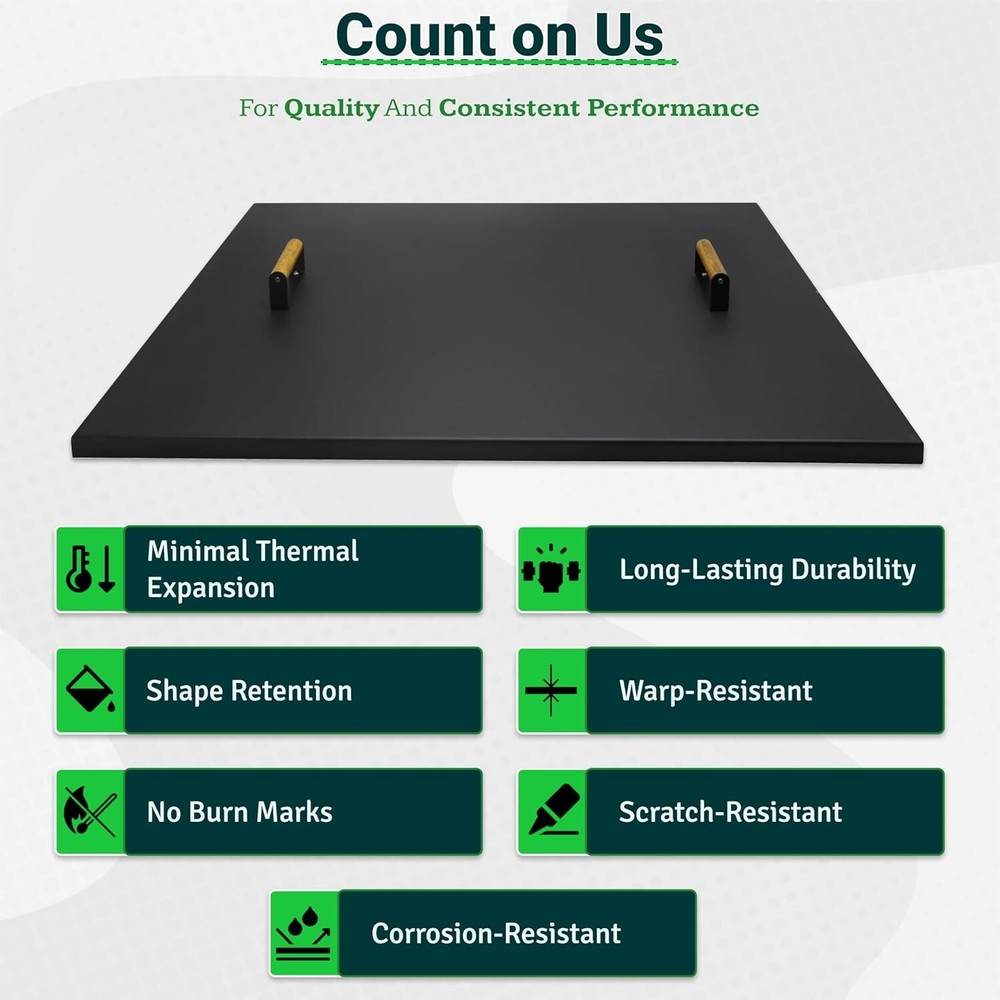 FEBTECH 38" Square Fire Pit Snuffer Lid for 36" FirePit with Wooden Handles