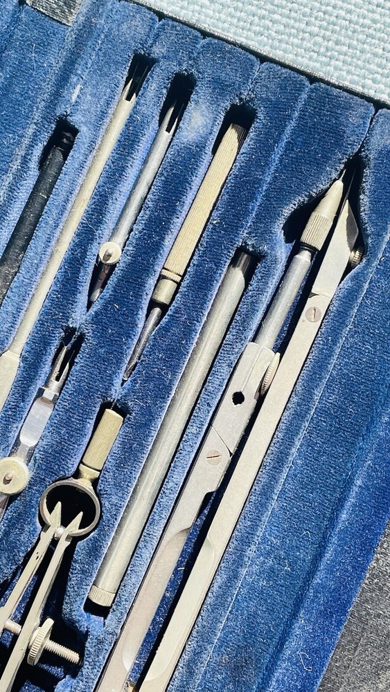 vintage technical drawing compass set By A.Clarkson&Co Excellent Condition