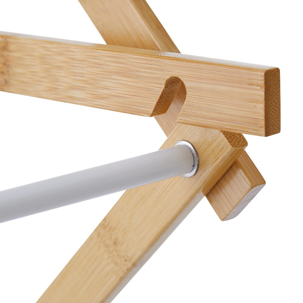 Space-Saving Collapsible Bamboo Laundry Clothes Drying Rack