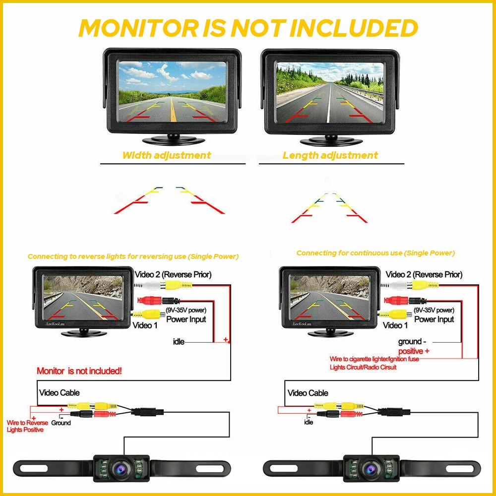 Rear View Reverse Backup Camera Parking 170??Wide Angle Night vision Universal