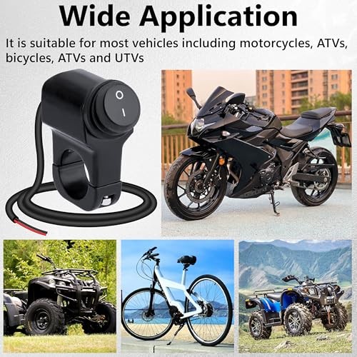Motorcycle Handlebar Switch 12V, Waterproof Motorcycle Light Toggle 1 PC