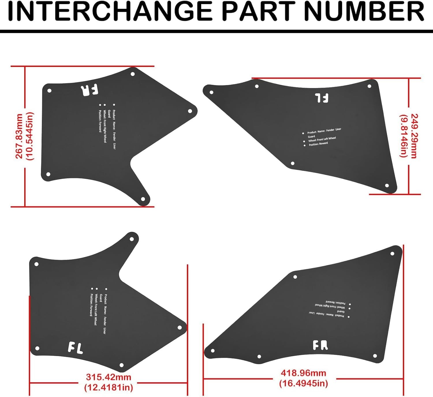 Toyota Tacoma Fender Liners, Splash Shields, Splash Guards & Wheel Well Liners-