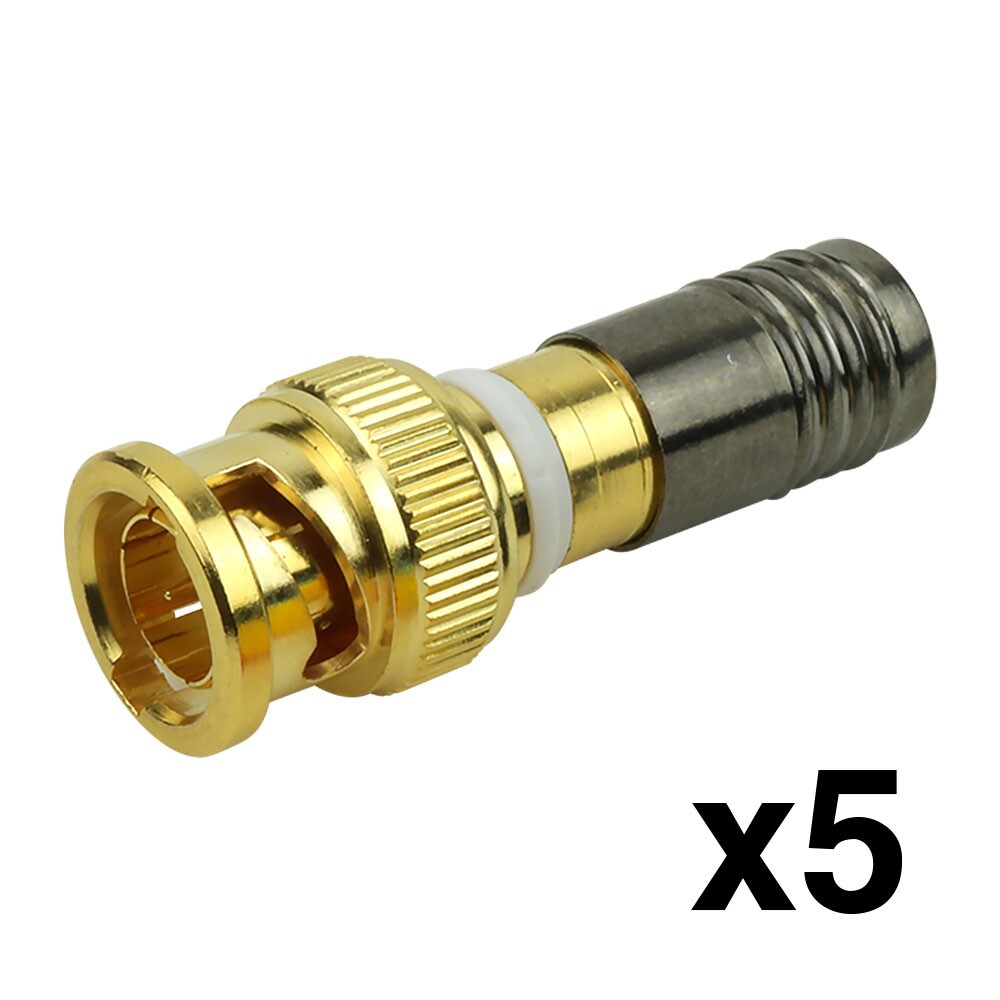 Construct Pro 75 Ohm BNC Male Compression Connectors for MINI Coax (5 Pack)