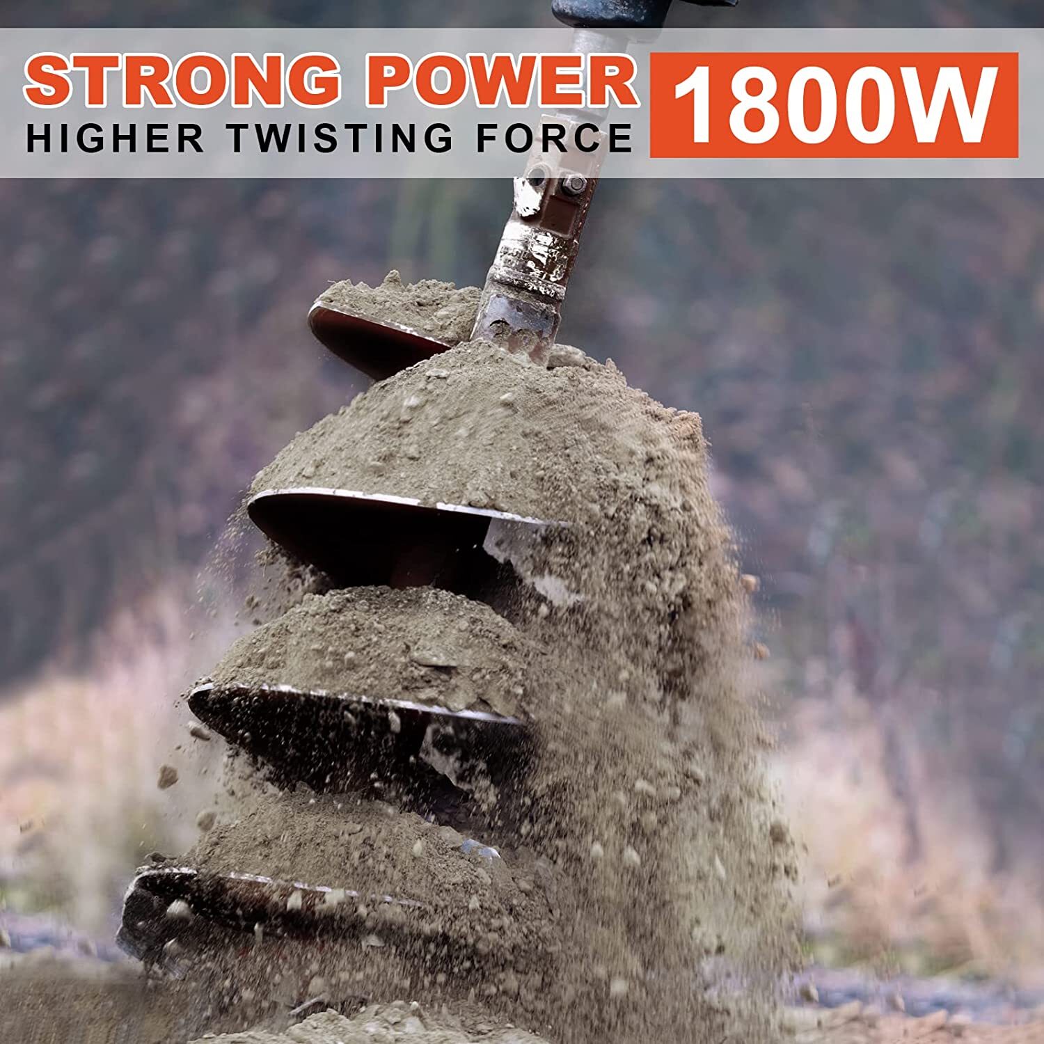 EPA Certified 52CC 2.4HP Auger Post Hole Digger 3/4'' Shaft Drill Bits Optional