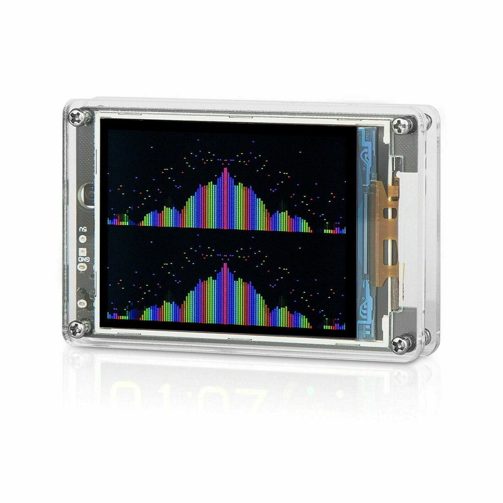 MIC LINE Sound Level Meter Stereo Music Spectrum Visualizer Audio Display Clock