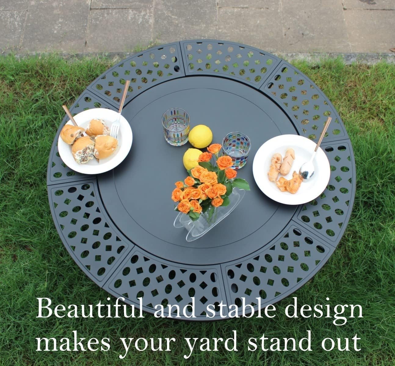 36 Inch Fire Pit with 2 Grills, Wood Burning Fire Pits for Outside with Lid