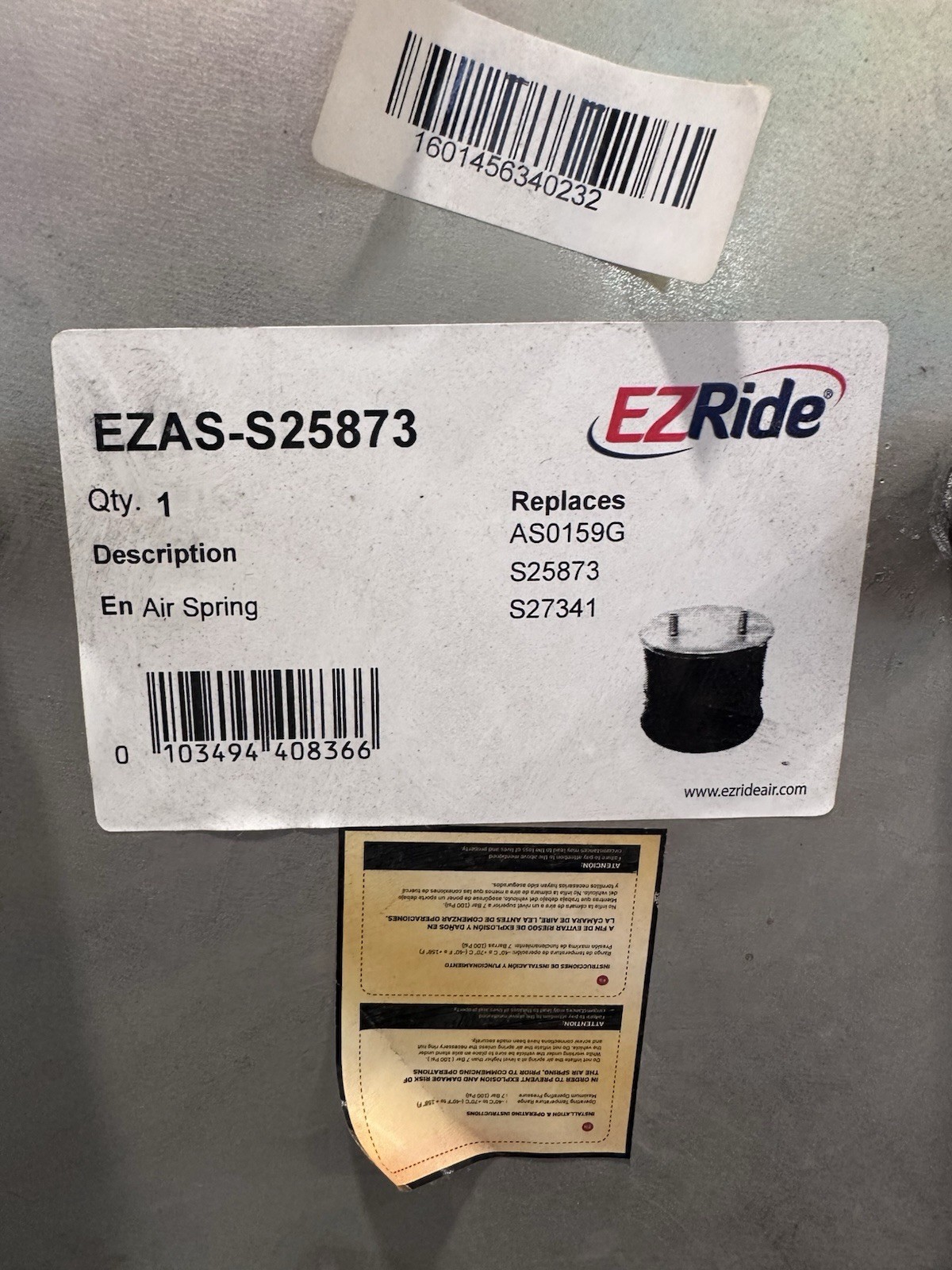 EZride Semi Truck Air Ride Spring Bag Suspension fits Firestone W01-358-8774