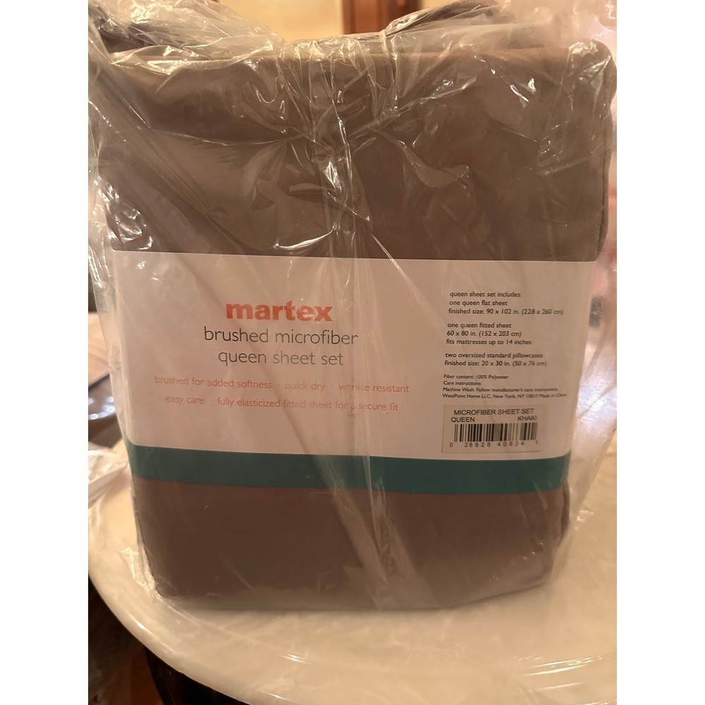 Martex 4 Pieces Queen Sheet Set Wrinkle Resistant