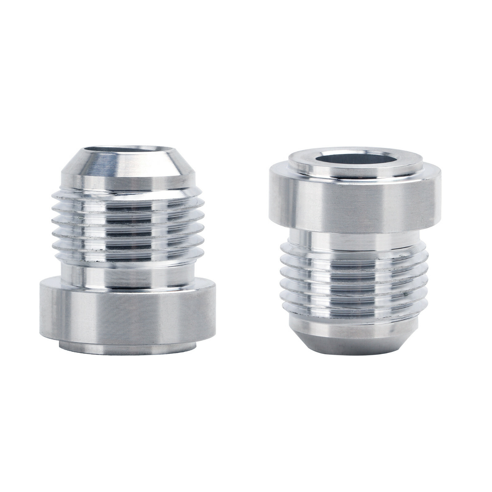 2 × 6AN 8AN 10AN Male Weld On Fitting Bung Fits Hose Adapter Fuel Oil Aluminum
