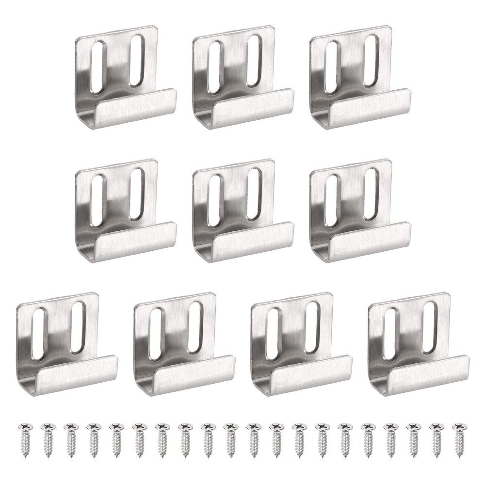 10 pcs adjustable hooks for tiles, silver, width 15mm