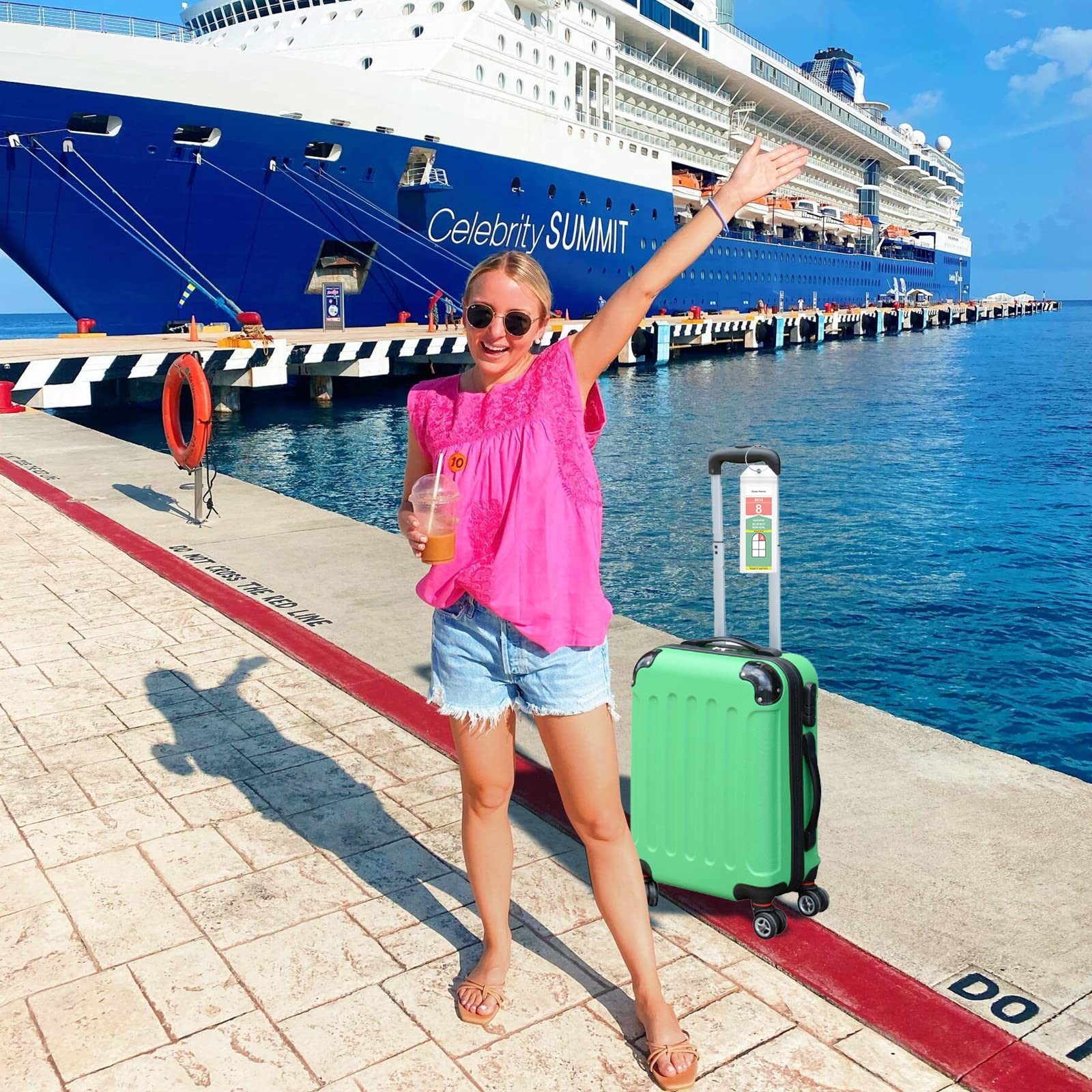 Cruise Luggage Tag Holder for Royal Caribbean Ships Celebrity, 6Pack Clear T...