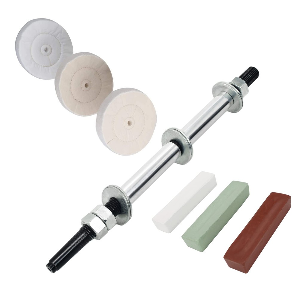Woodworking Lathe Buffing System 16" #2MT Mandrel 3-Step Buffing Wheel Kits 8...