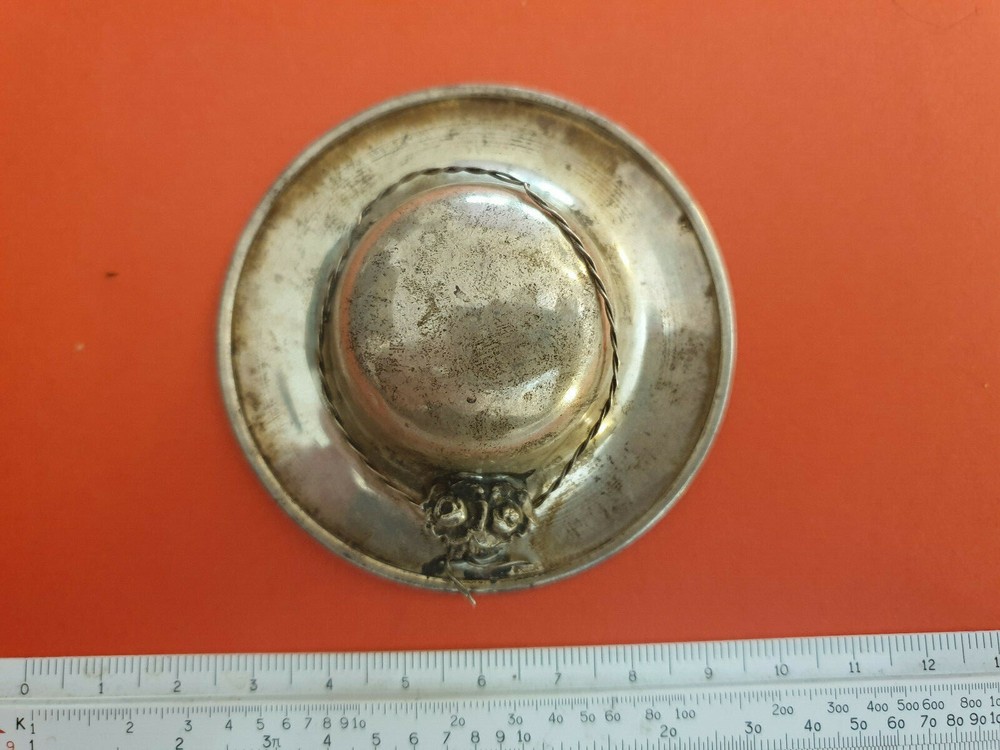 Antique Sterling Silver Hat Handmade Miniature.