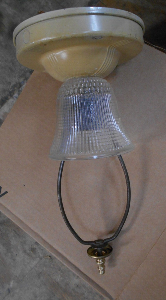 Vintage flush mount light fixture glass bobesche