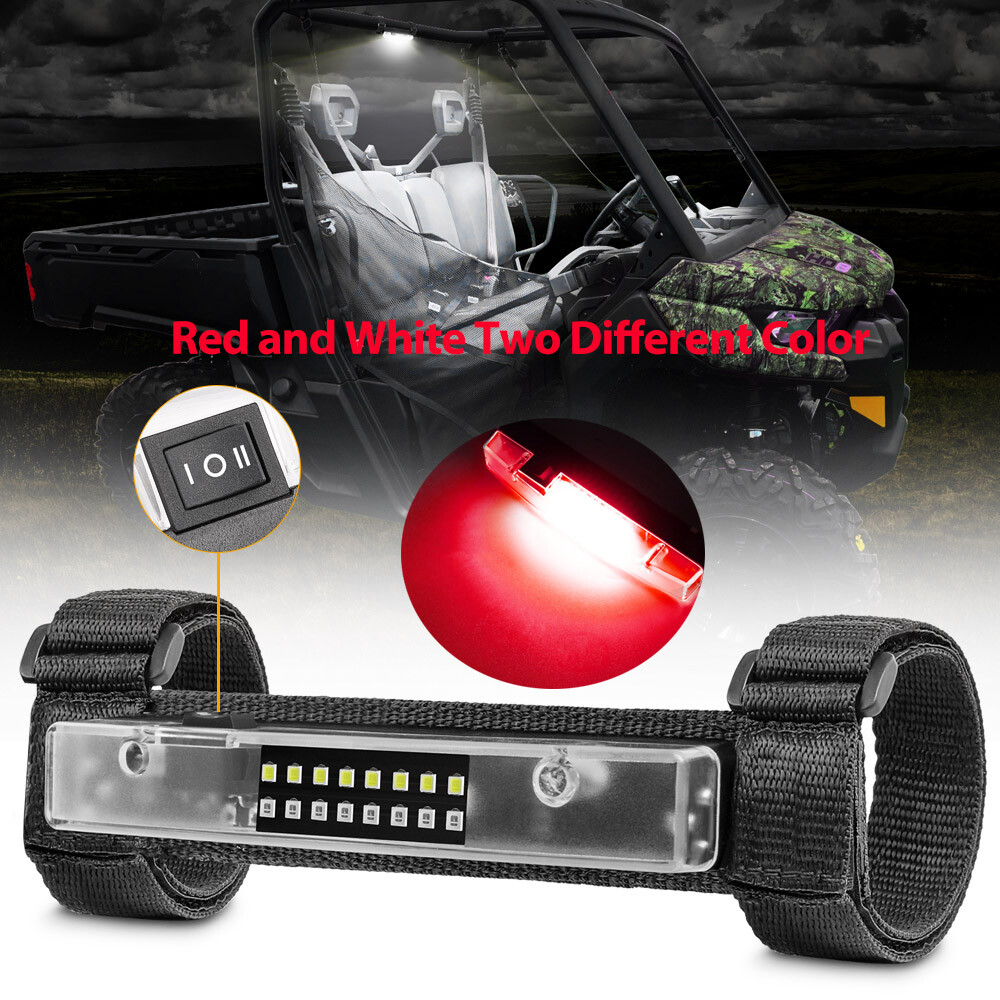 UTV LED Interior Dome Light Roll Bar Cage Mount Universal Polaris RZR Red&White