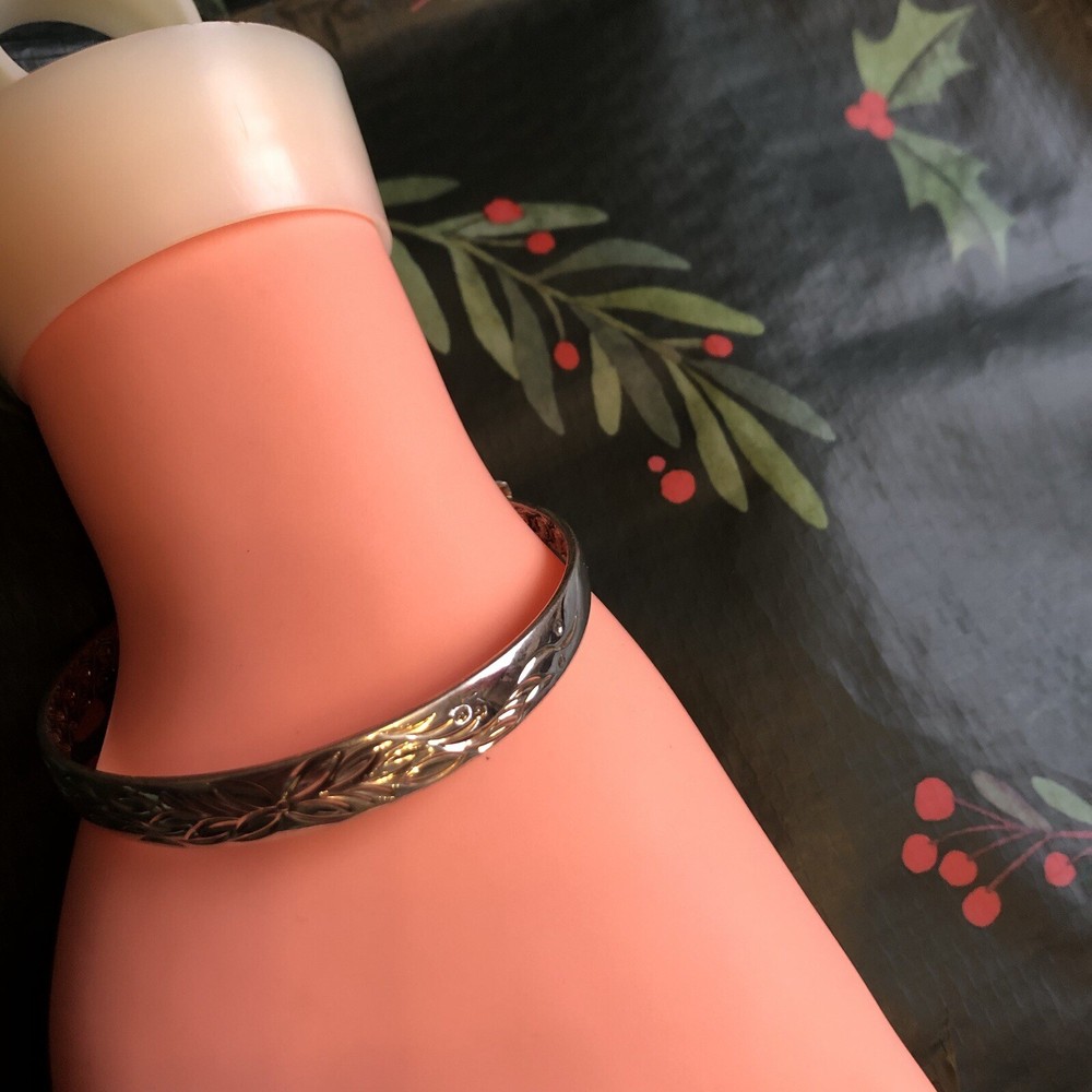925 Silver Engraved Bangle
