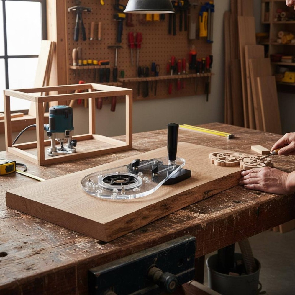 Router Base Plate Stable Function Carpentry Router Guide Adjustable