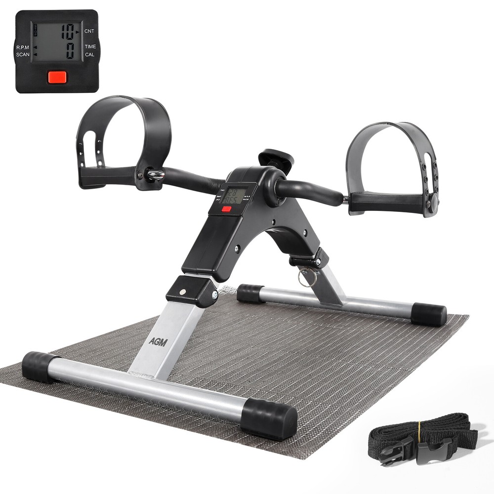 Foldable Pedal Exerciser Mini Arm Leg Exercise Bike with LCD Screen Display