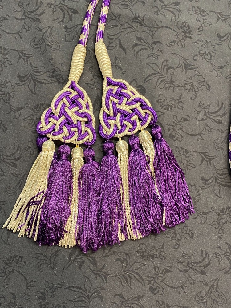 PURPLE & SILVER CINCTURE WITH ORNATE TASSELS