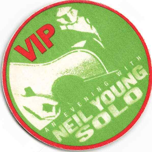 Neil Young Backstage Pass Green/Red VIP Cloth Variant