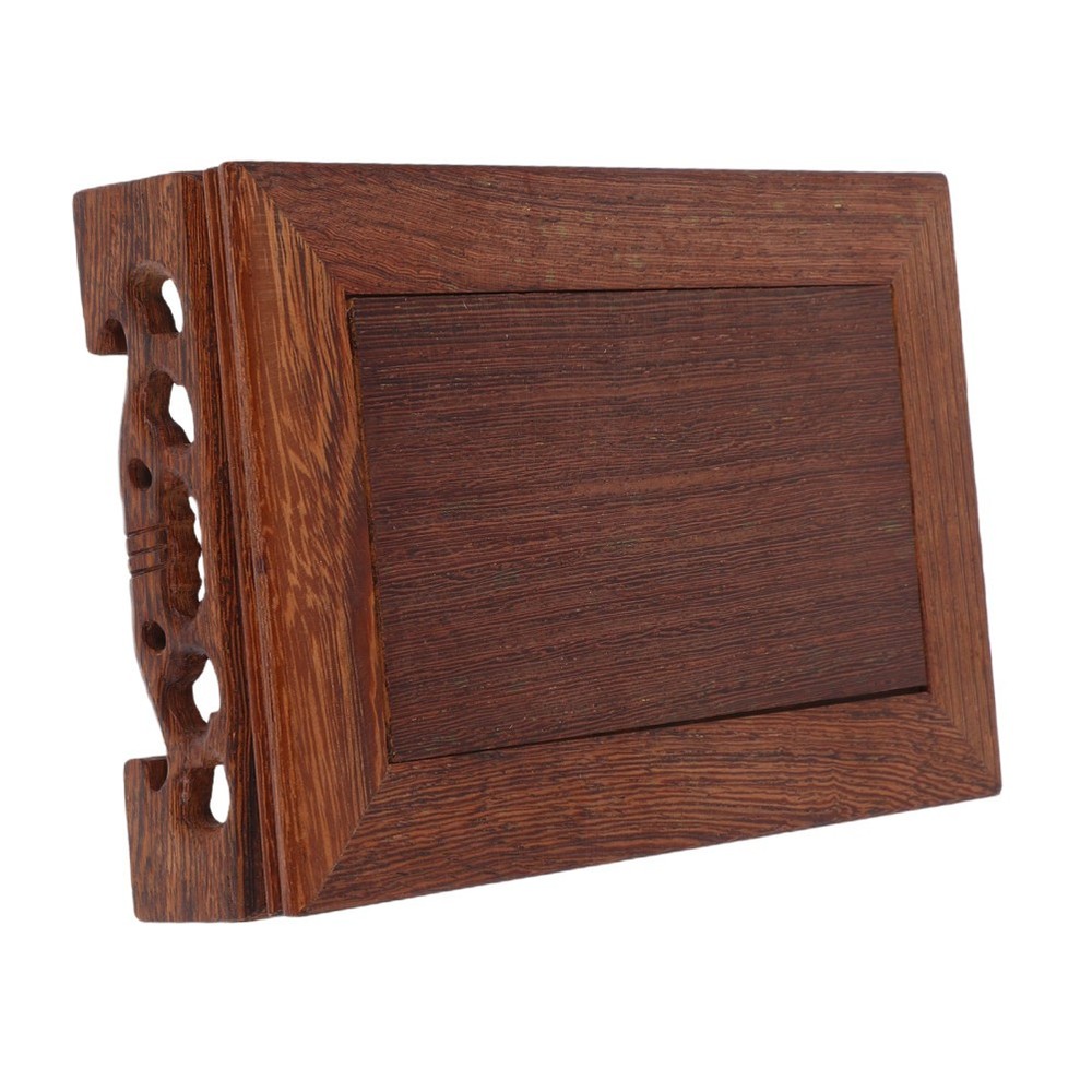 Rectangular Wood Display Stand Base for Unique Stones Vase and Sculpture