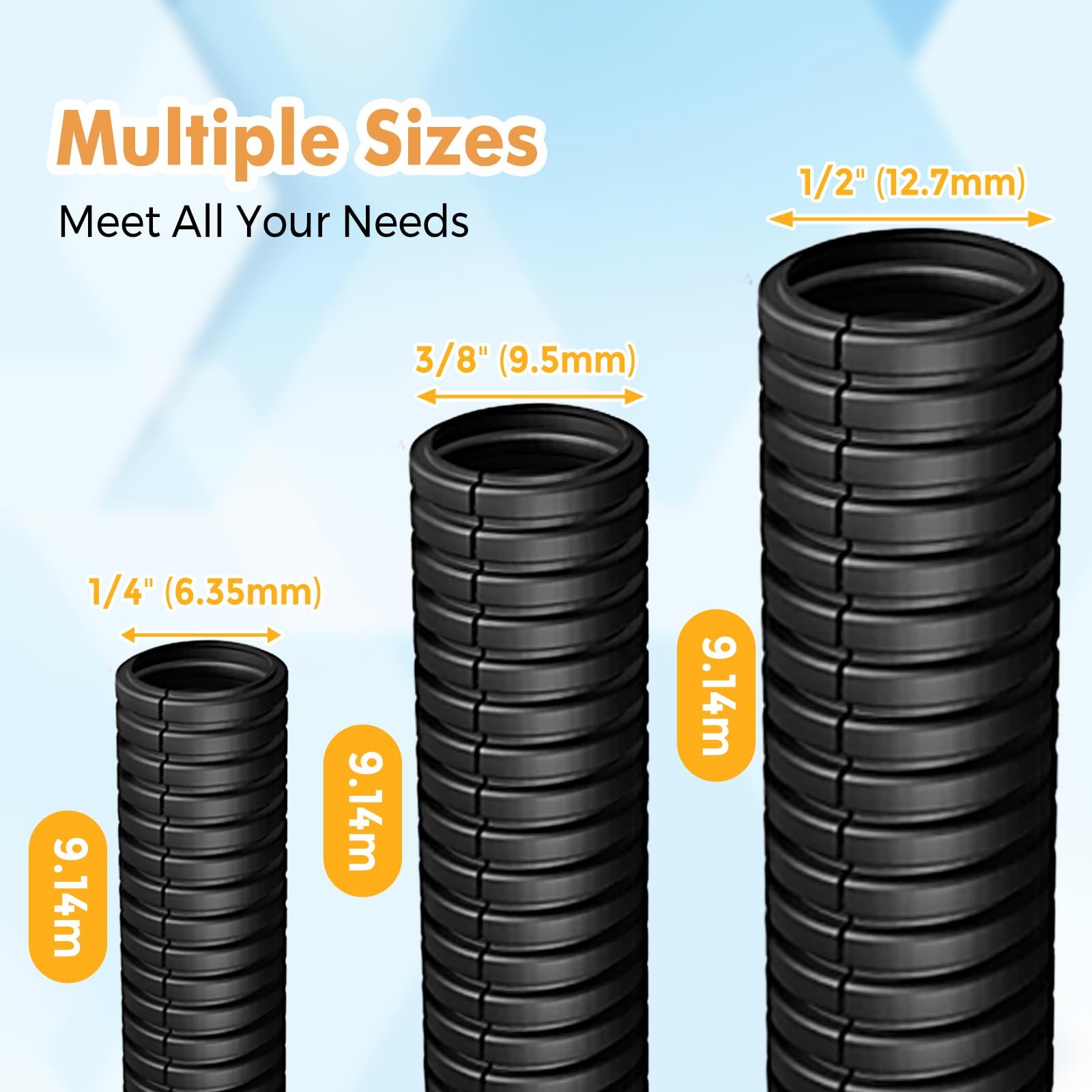 Automotive Wire Loom Flame Retardant Split Wire Loom Tubing Assortment Wiring...