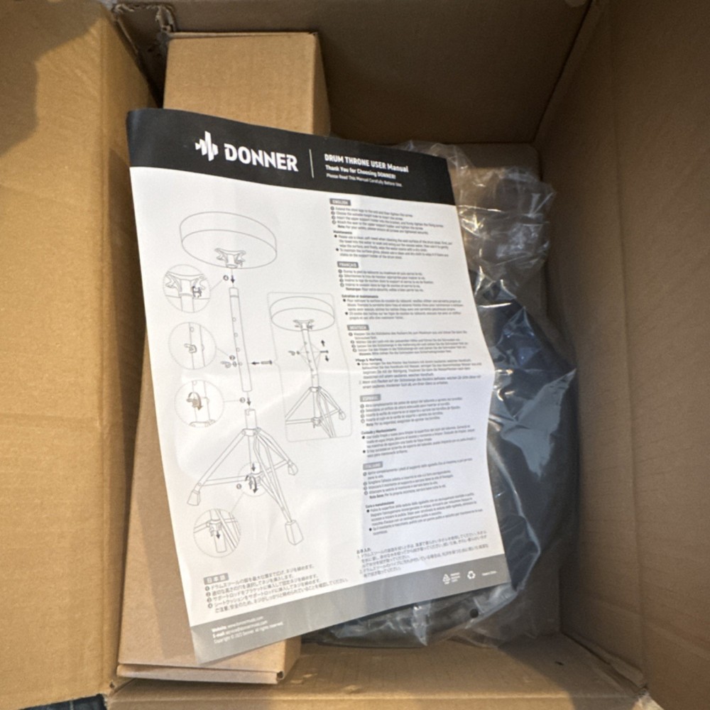 Donner Adjustable Height Drum Throne EC1200, Adjustable Drum Throne for Drum