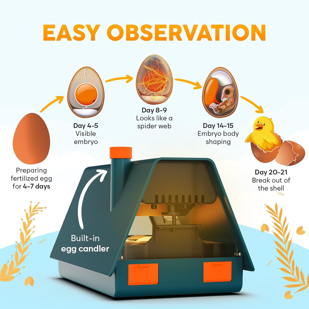 Automatic Egg Incubator with Turning Control for Hatching Chicken, Duck, Goose,