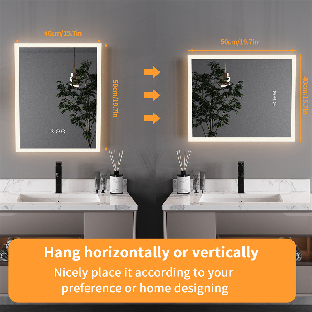 LED Illuminated Bathroom Mirror Wall Mounted Vanity Mirror Explosion-proof Smart