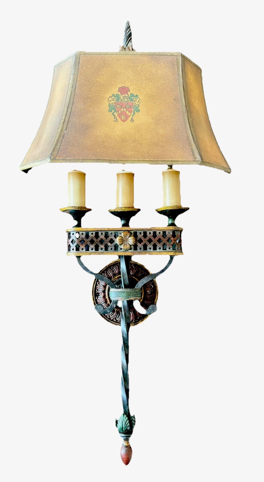 SINGLE - Fine Art Lamps Chateau Mediterranean Tudor Rustic Iron Wall Sconce 29”