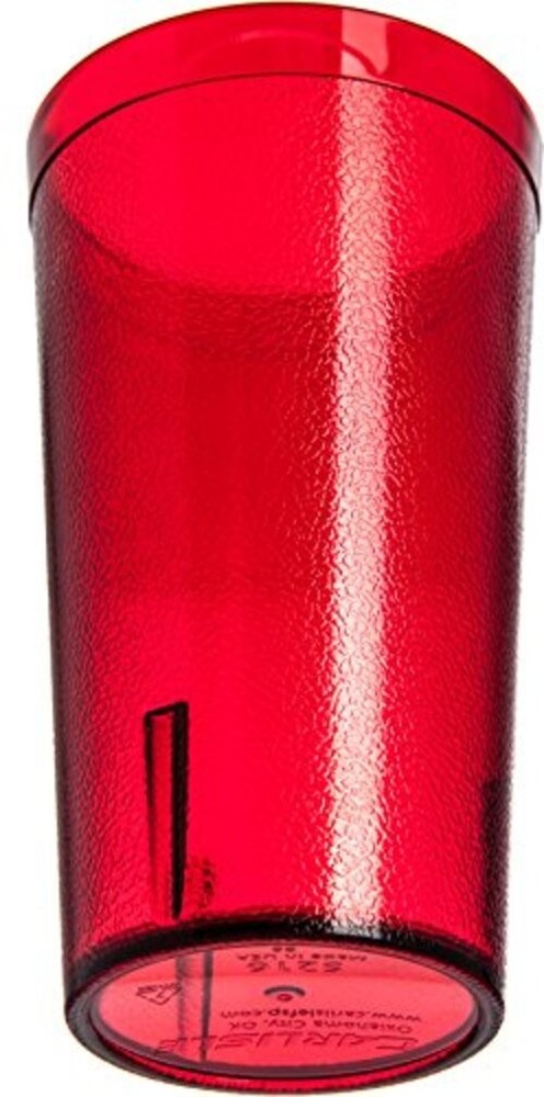 CFS 52168110 Stackable ShatterResistant Plastic Tumbler, 16 oz., Ruby (Pack of