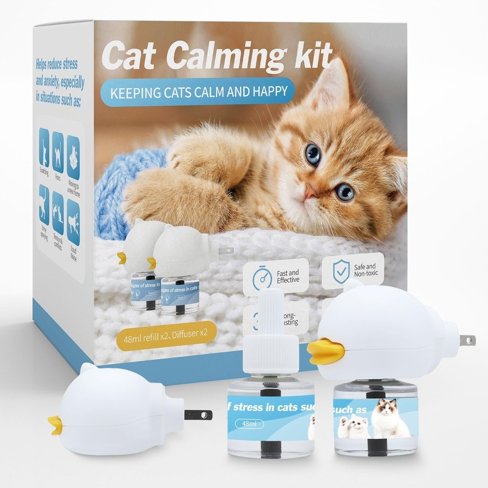Duasdne Cat Calming Diffuser 2 Pack Multi Cat Pheromones Diffuser Helps Calm Cat