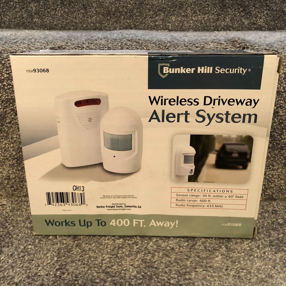 Bunker Hill Security Wireless Driveway Alert System Model 93068 Range 400 Ft
