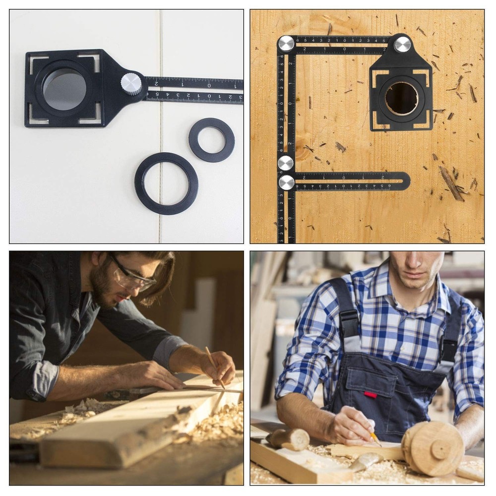 Compact Six-Fold Angle Finder - Precision Ruler Tool for Builders & Craftsmen