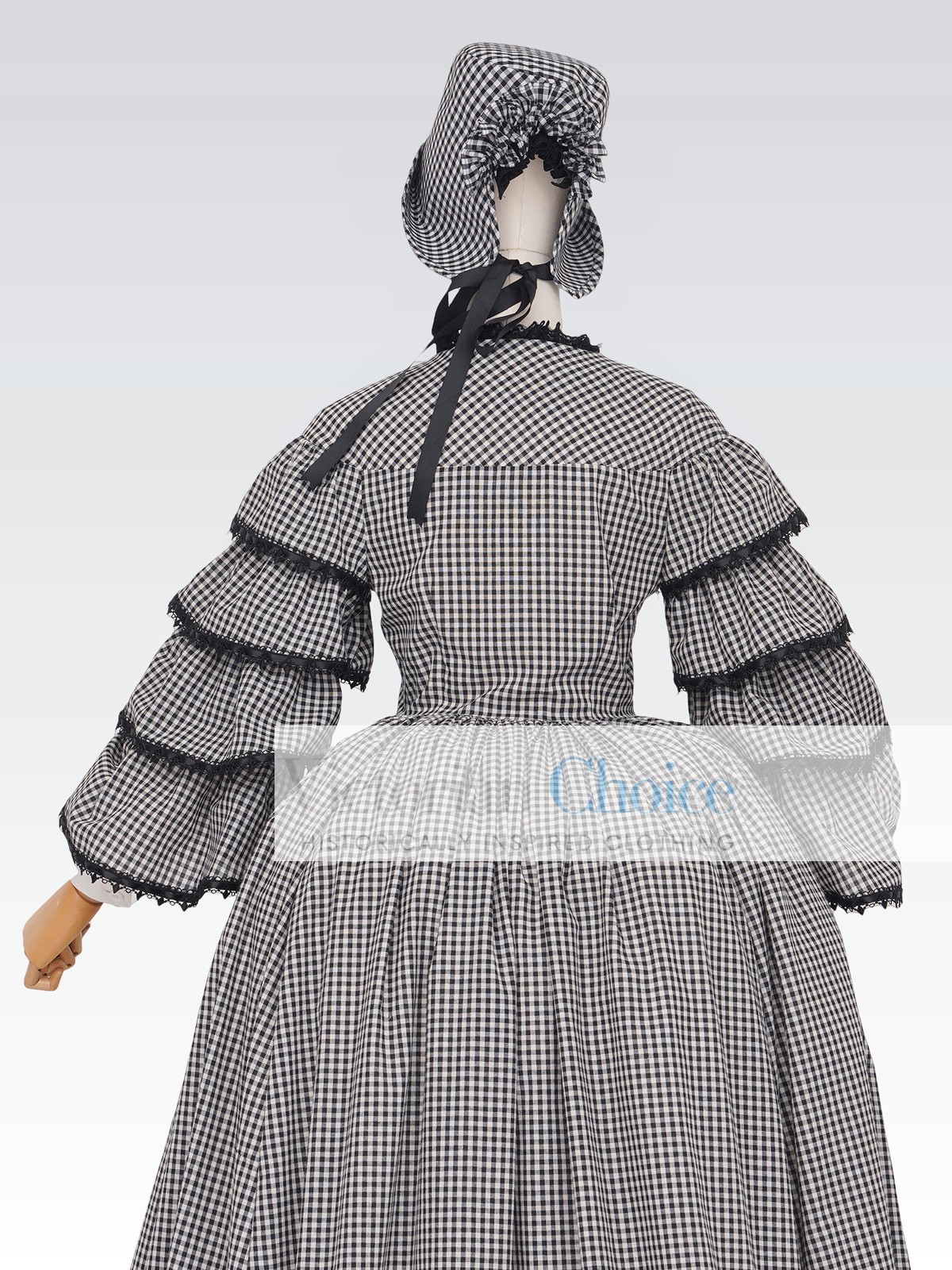 Victorian Dickens Plaid Dress Civil War 1850s 1860s Frontier Women Theater 260