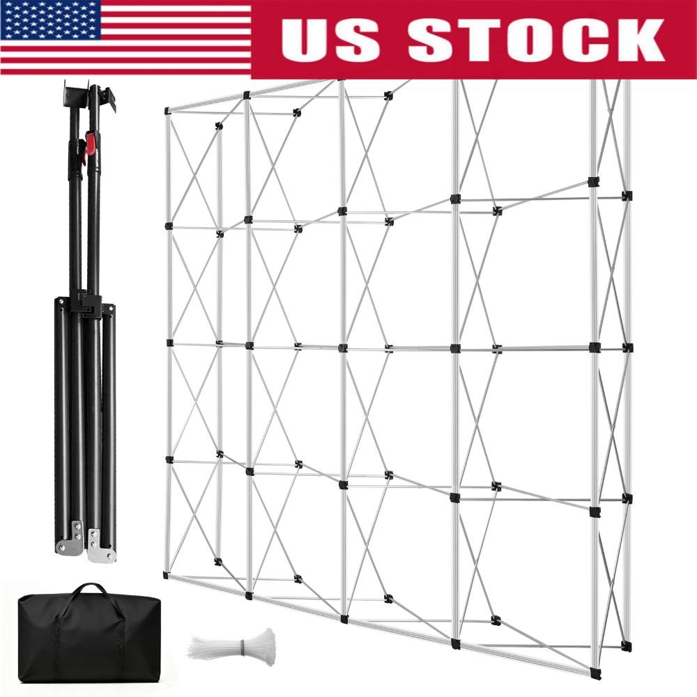 Portable Pop Up Display Stand, Tension Backdrop Booth Frame, Fabric Trade Show