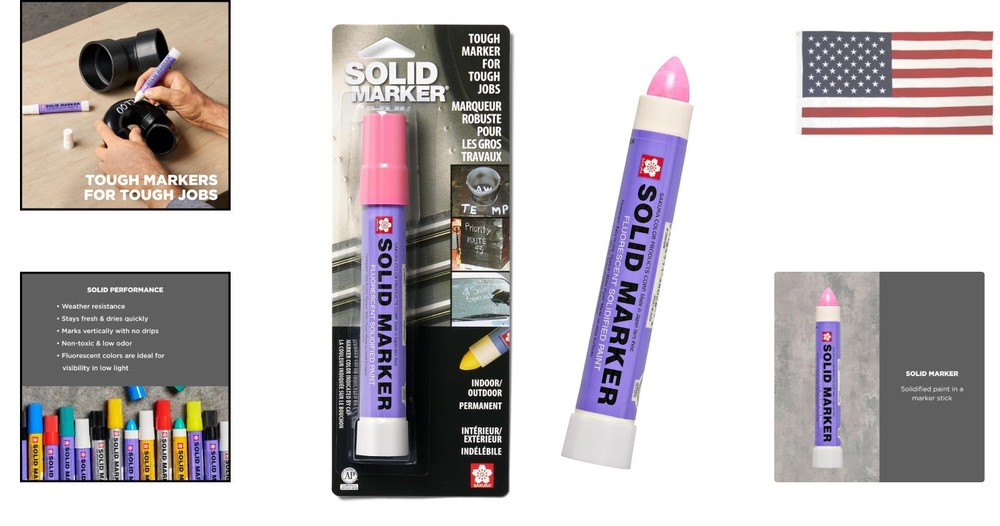 Sakura Solid Paint Marker - Fluorescent Pink - 1-Pack - Permanent Waterproof ...