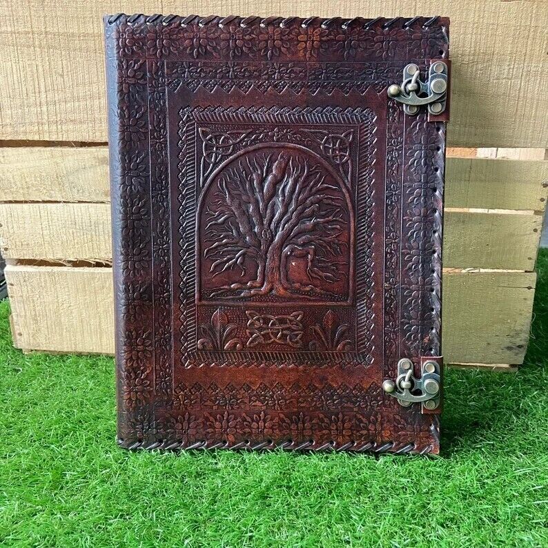 Leather Ring Grimoire Leather Binder Cover Notebook Office Folder 3 Color