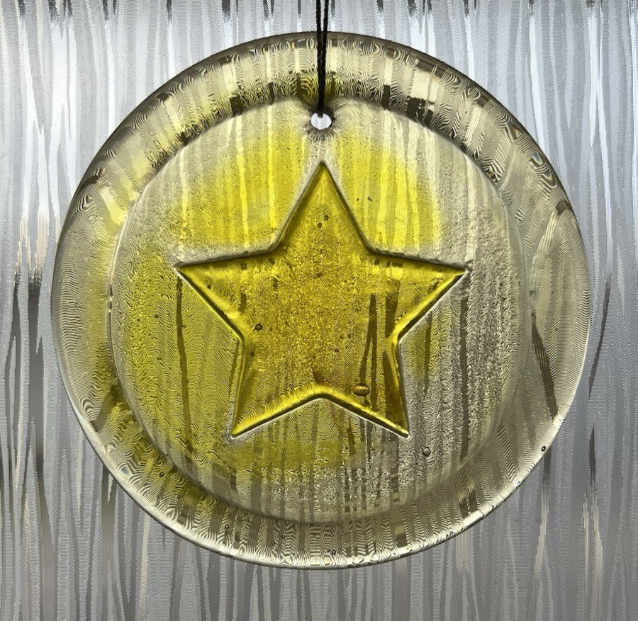 Blenko Glass Suncatcher - Star - Citrine